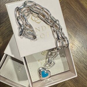 Kendra Scott Angie Heart Sterling Silver Locket Statement Necklace